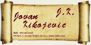Jovan Kikojević vizit kartica